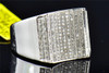 Mens 10K White Gold Round Cut Pave Genuine Diamond Designer Pinky Ring 0.45 ct.