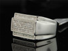Diamond Pinky Ring Mens .925 Sterling Silver Round Pave Design 1/3 Tcw.