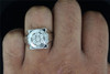 Mens .925 Sterling Silver Diamond Pinky Ring Fluted Bezel Set 0.10 Ct.