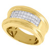 14K Yellow Gold Mens Princess Cut Diamond Wedding Band Invisible Set Ring 1 Ct.