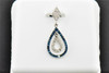 Blue Diamond Dangling Teardrop Pendant 10K White Gold 0.18 CT. Charm