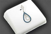 Blue Diamond Dangling Teardrop Pendant 10K White Gold 0.18 CT. Charm