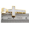 Genuine Diamond Cross Pendant Mens 10K Yellow Gold Mini Domed Pave Charm 1/2 Ct.