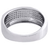 .925 Sterling Silver Pave Diamond Mens Wedding Band Engagement Ring 0.35 Ct.