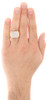 10K Yellow Gold Diamond Milgrain Step Square Cluster Mens Pinky Ring 0.55 CT.