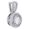 10K White Gold Round Diamond Mini Circle Pendant Fanuk Set Necklace 0.25 CT.