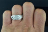 Mens Real Diamond Engagement Ring Wedding Band 14K White Gold Round Cut .49 ct.