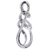 .925 Sterling Silver Diamond Ladies Oval Mom Pendant w/ 18 Chain - 0.12 Ct