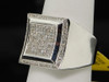 Diamond Pinky Ring Curved Design Mens 10K White Gold Round Pave 1/2 Tcw.