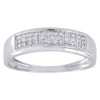 10K White Gold Mens Pave Round Diamond Wedding Band Anniversary Ring 0.16 Ct.