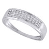 10K White Gold Mens Pave Round Diamond Wedding Band Anniversary Ring 0.16 Ct.