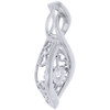 Round Diamond Infinity Pendant Charm 10K White Gold Necklace 0.03 CT.