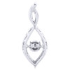 Round Diamond Infinity Pendant Charm 10K White Gold Necklace 0.03 CT.