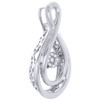 Diamond Infinity Pendant Charm 10K White Gold Necklace 0.05 CT.
