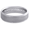 14K White Gold Diamond Mens Wedding Band Brushed Finish Engagement Ring 0.50 Ct.