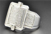 Diamond Pinky Ring .925 Sterling Silver White Finish Round Cut Pave Set 0.89 CT