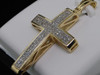 LADIES Y GOLD .25C DIAMOND CROSS JESUS PENDANT CHARM