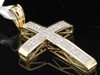 LADIES Y GOLD .25C DIAMOND CROSS JESUS PENDANT CHARM