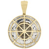 10K Yellow Gold Diamond Lion Head Medallion Frame Pendant Pave Charm 0.48 CT.