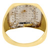 Diamond Pinky Ring 10K Yellow Gold Mens Round Cut Wide Square Pave Band 0.33 Ct.