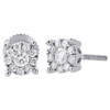 14K White Gold Solitaire Accent 5.75mm Round Diamond Flower Stud Earrings 1/3 Ct