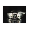 Black Diamond Solitaire Wedding Band .925 Sterling Silver Round Ring 0.53 Tcw.