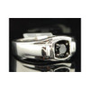 Black Diamond Solitaire Wedding Band .925 Sterling Silver Round Ring 0.53 Tcw.
