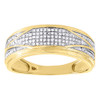 Diamond Wedding Band Mens 10K Yellow Gold Round Cut Pave Engagement Ring 0.26 Ct