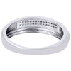 .925 Sterling Silver Diamond Wedding Band Mens 6.65mm Engagement Ring 0.10 Ct
