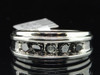 Mens 10K White Gold 5 Stone Black Diamond Engagement Ring Wedding Band 0.93 ct.