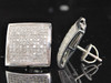 Square Diamond Studs .925 Sterling Silver Mens Pave Earrings 1 Ct.