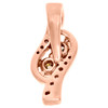 10K Rose Gold Two Stone Brown Diamond Pendant Love & Friendship Slide 1/2 CT.