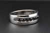 Black Diamond Wedding Band 10K White Gold Round Cut Mens Ring 1.02 Ct