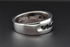 Black Diamond Wedding Band 10K White Gold Round Cut Mens Ring 1.02 Ct