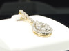 Diamond Teardrop Pendant Ladies 10K Yellow Gold Round Pave Dangle Charm 0.78 Tcw