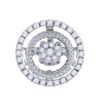 Diamond Dancing Twinkle Pendant Ladies 10K White Gold Round Charm 0.19 Ct.