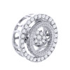 Diamond Dancing Twinkle Pendant Ladies 10K White Gold Round Charm 0.19 Ct.