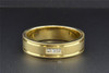 Diamond Brushed Finish Wedding Band 14K Yellow Gold Mens Ring 0.12 Ct