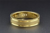 Diamond Brushed Finish Wedding Band 14K Yellow Gold Mens Ring 0.12 Ct