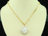 Princess Cut Diamond Pendant Charm Circle Fashion 14K Yellow Gold 1 CT