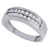 10K White Gold Mens Diamond Wedding Band 8mm Channel Set Engagement Ring 1/4 Ct.