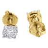 Diamond Solitaire Earrings 10K Yellow Gold Mens Ladies Cluster Studs 0.24 Ct.