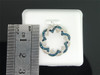 Ladies 10K White Gold Blue Diamond Flower Set Pendant Charm For Necklace .33 Ct.