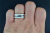 Black Diamond Wedding Band 10K White Gold Round Cut Mens Ring 0.53 Ct