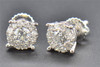 Diamond Stud Earrings Mens Ladies 14K White Gold Round Cut 6MM Solitaire .53 Ct