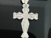 Diamond Cross Pendant Mens 10K White Gold Round Pave Domed Fashion Charm 1.35 Ct