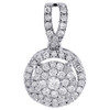 Diamond Circle Pendant 10K White Gold Round Charm Necklace 0.38 CT.