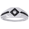 Black Diamond Wedding Band Round Cut Sterling Silver Engagement Ring 0.51 Ct.