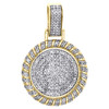 10K Yellow Gold Diamond Circle Rope Medallion Pendant 1.30" Pave Charm 0.66 CT.