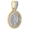 10K Yellow Gold Diamond Circle Rope Medallion Pendant 1.30" Pave Charm 0.66 CT.